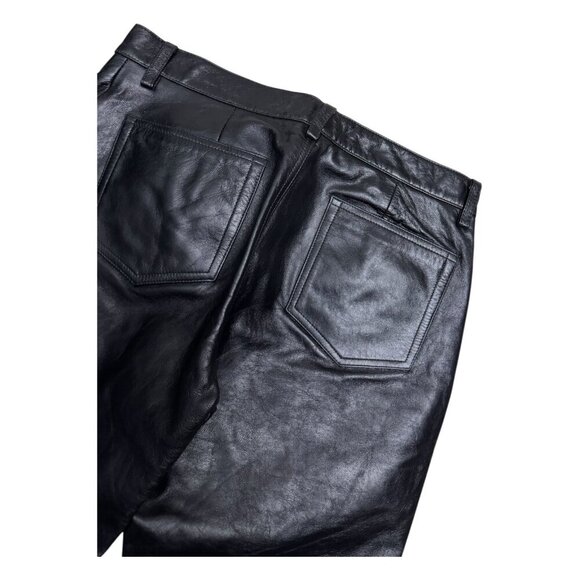 GAP VINTAGE Y2K Bootcut LEATHER Motorcycle Streetwear Flare Pants Womens 10 - Picture 5 of 7